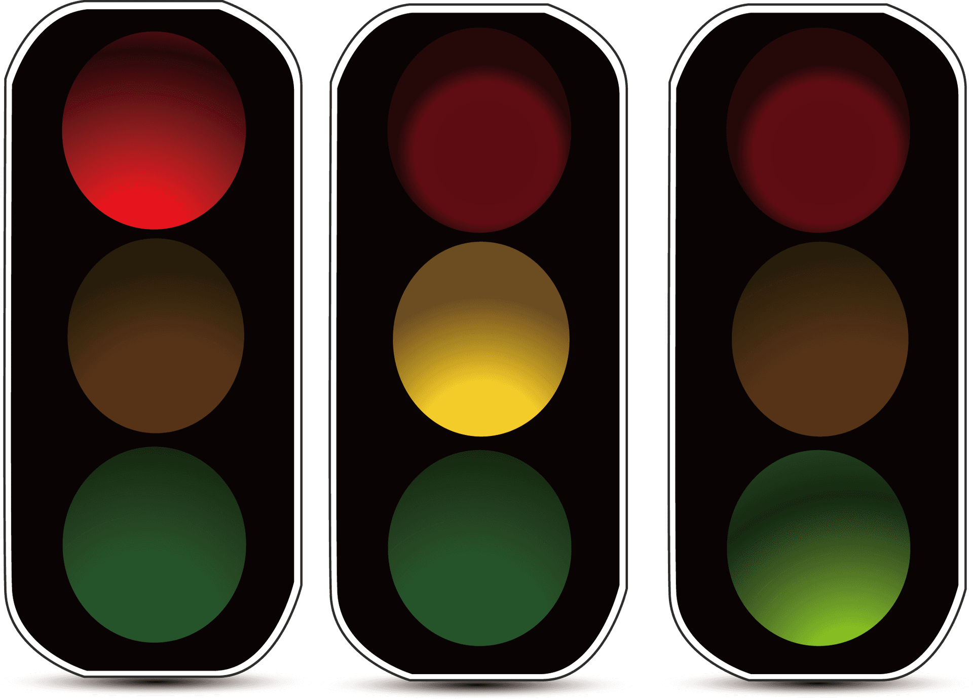 Traffic Light Stages Illustration PNG Image