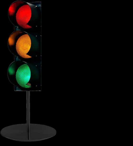 Traffic Lighton Black Background.jpg PNG Image