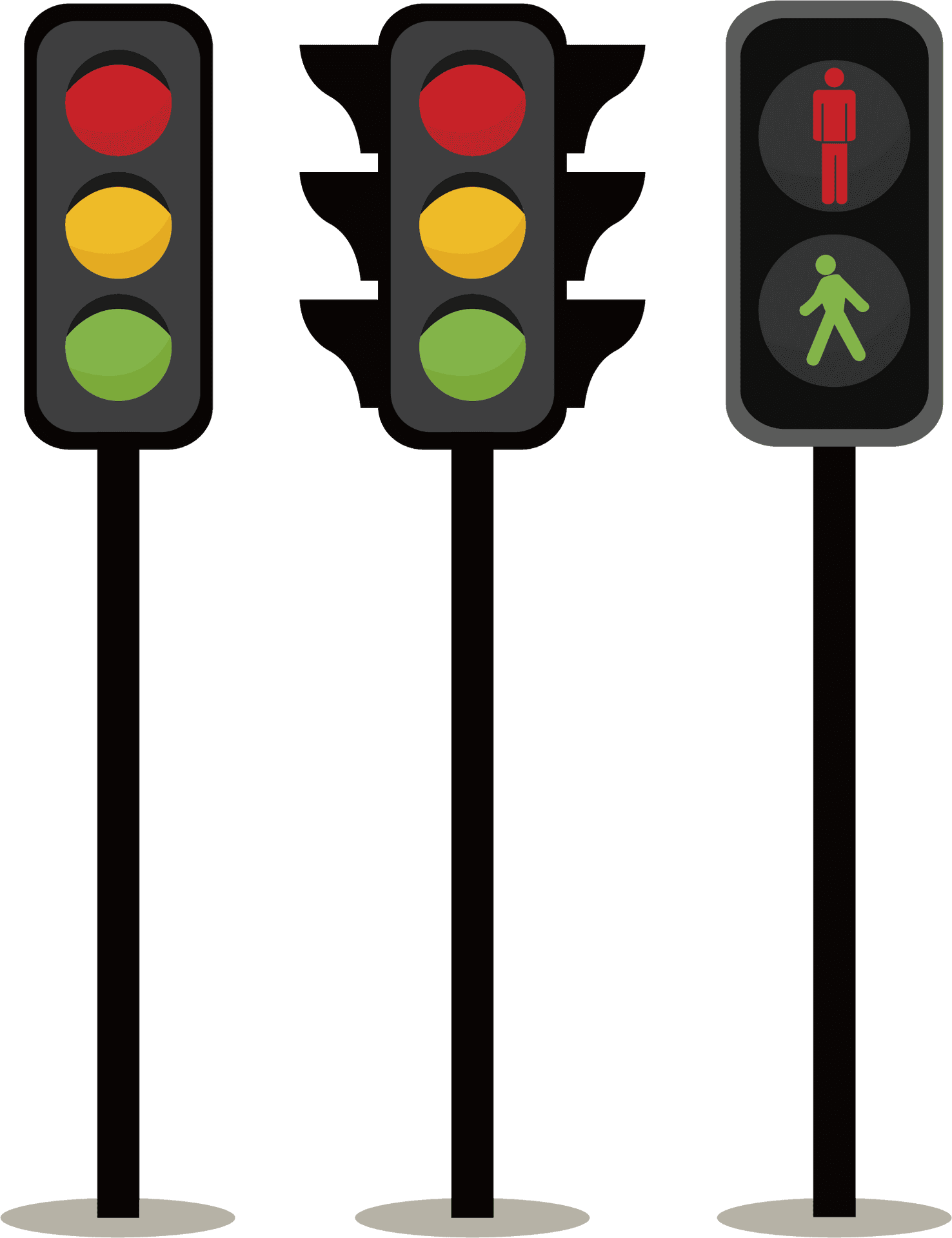 Traffic Lightsand Pedestrian Signal Illustration PNG Image