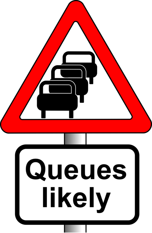 Traffic Queue Warning Sign PNG Image