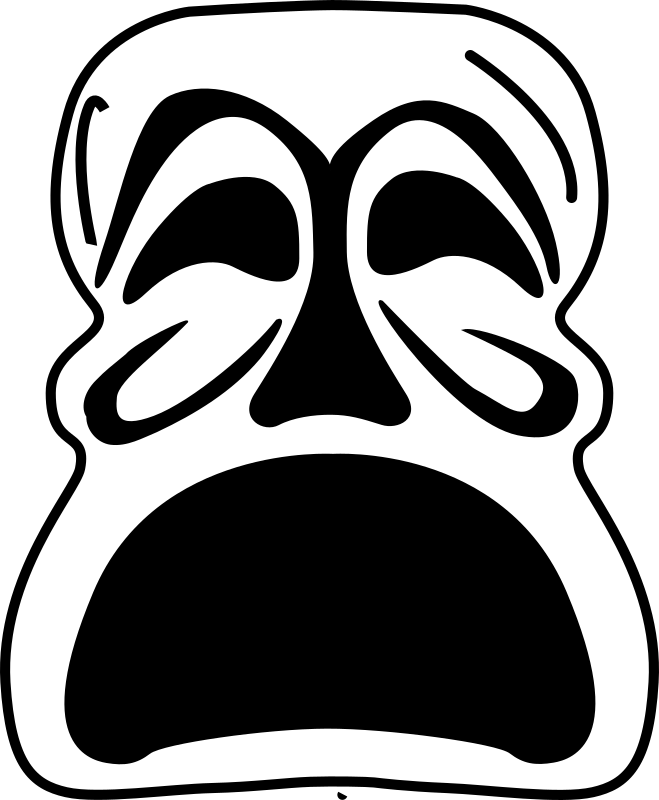 Tragic Theater Mask Vector PNG Image