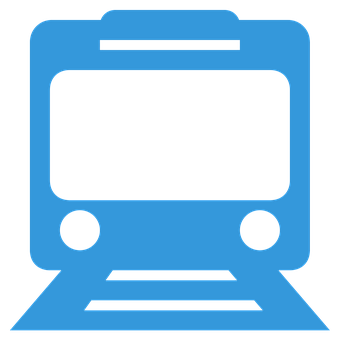 Train Icon Blue Background PNG Image