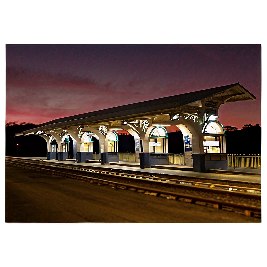 Train Station At Dusk Png Hkh PNG Image