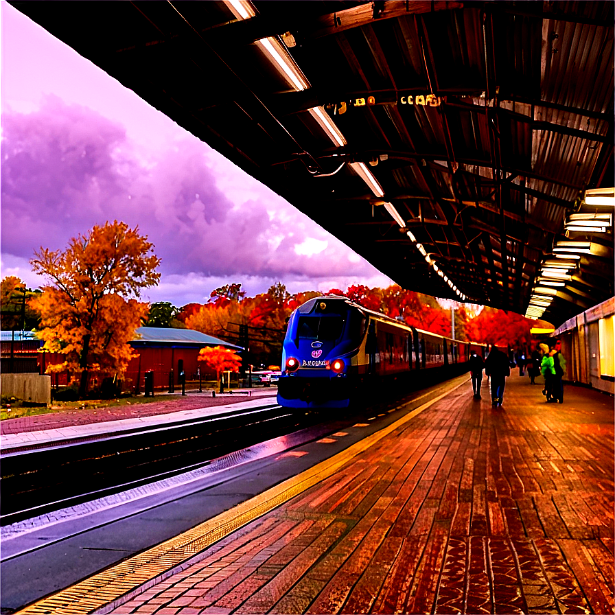 Train Station During Fall Png 06262024 PNG Image