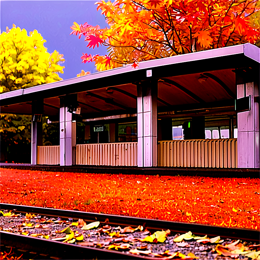 Train Station During Fall Png Jjc PNG Image