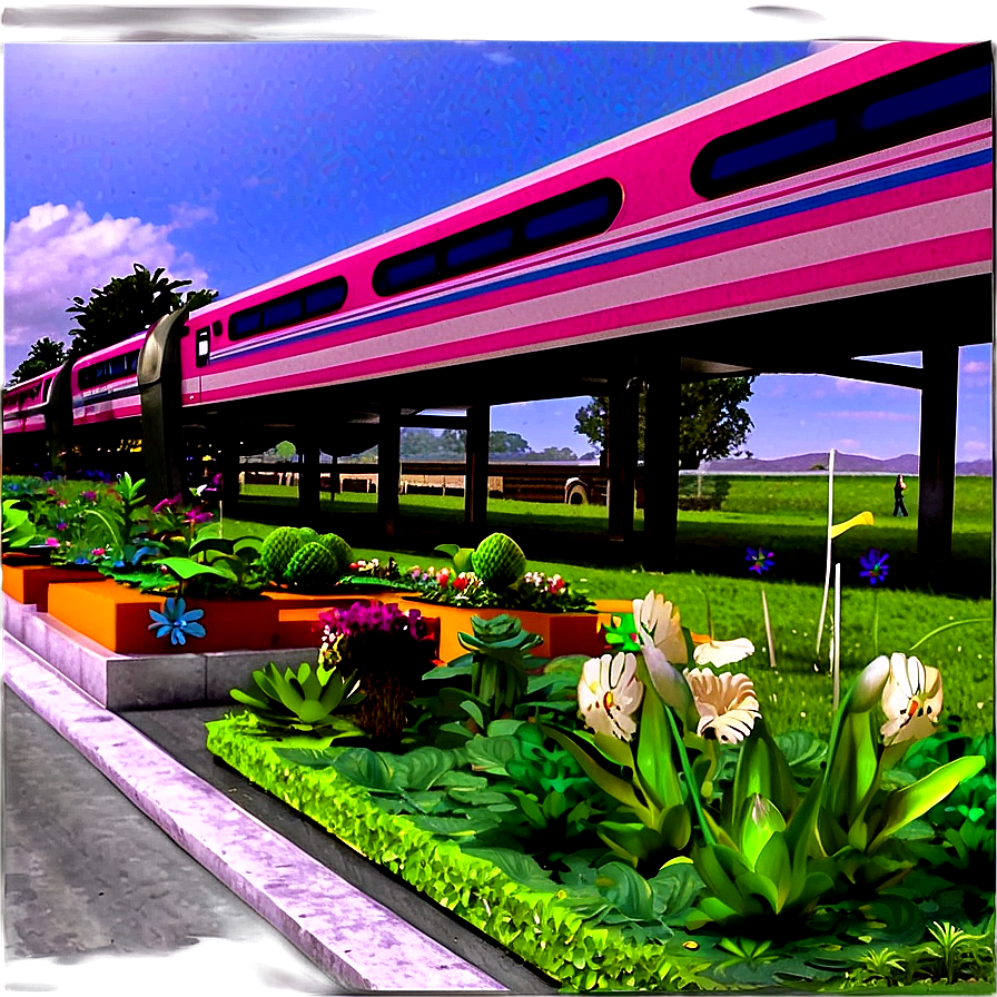 Train Station Garden Png Rqn PNG Image