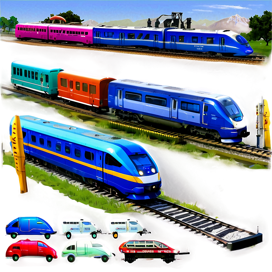 Train Station With Modern Trains Png 81 PNG Image