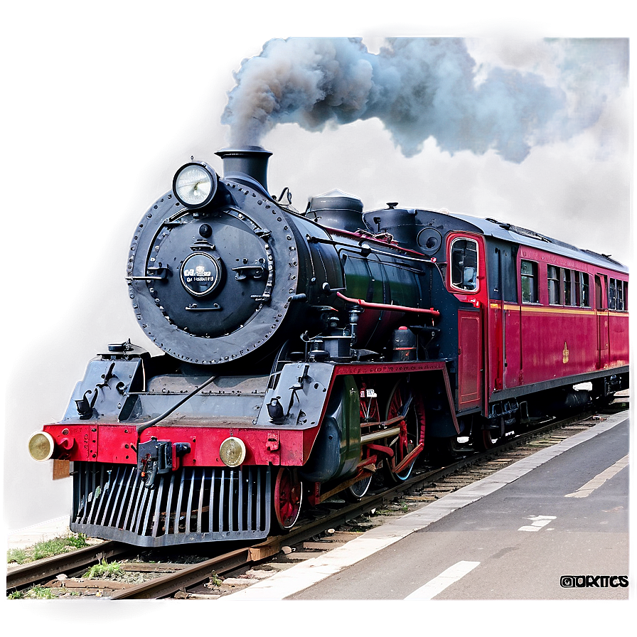 Train Station With Steam Locomotive Png Mcw36 PNG Image