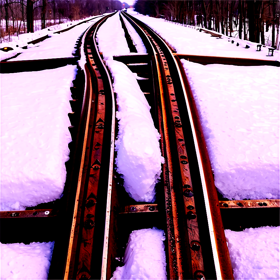 Train Track In Winter Png 35 PNG Image