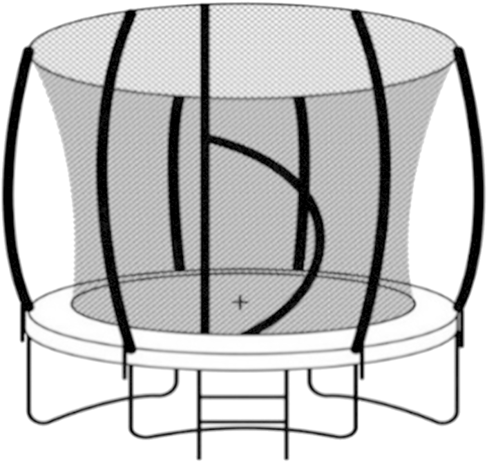 Trampoline With Enclosure Safety Net PNG Image