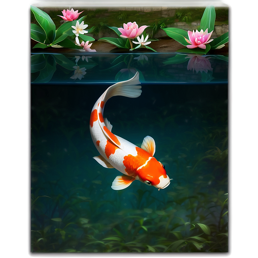 Tranquil Koi Water Scene Png Frw PNG Image