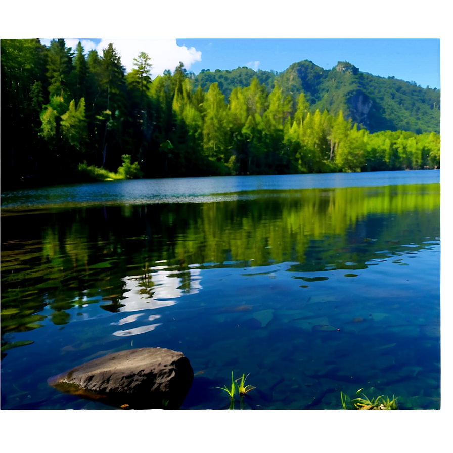 Tranquil Lake View Landscape Png Lpe PNG Image