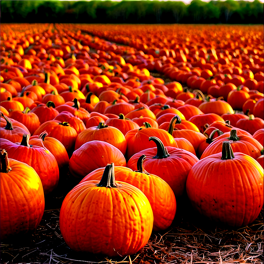 Tranquil Pumpkin Patch Morning Png Diu PNG Image