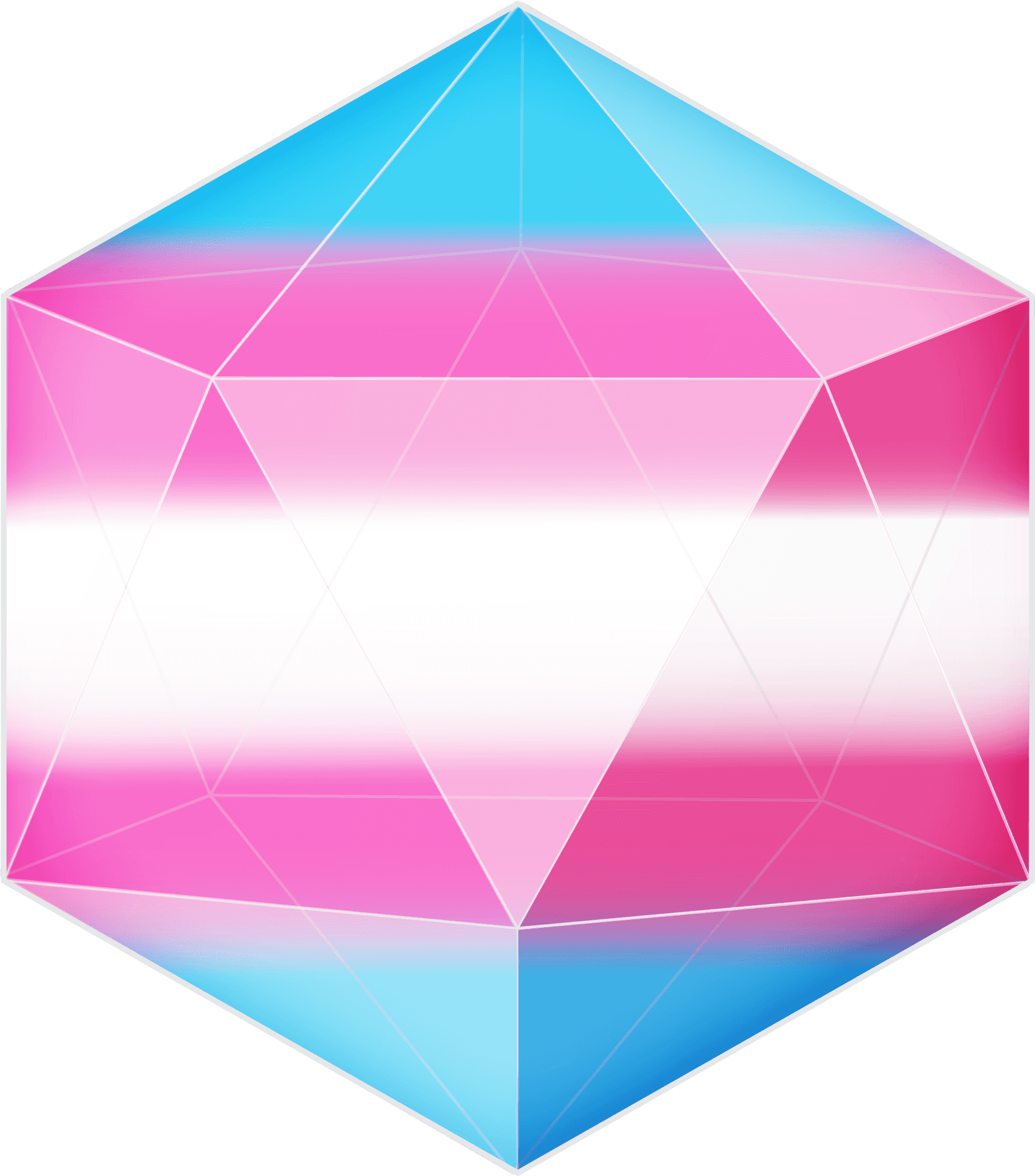 Translucent Pink Blue Diamond Graphic PNG Image