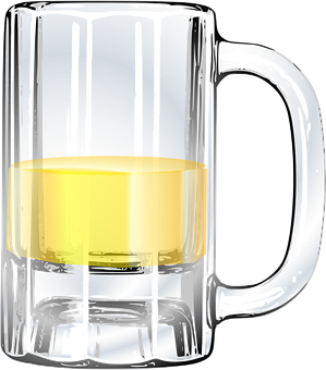 Transparent Beer Mug Half Full PNG Image