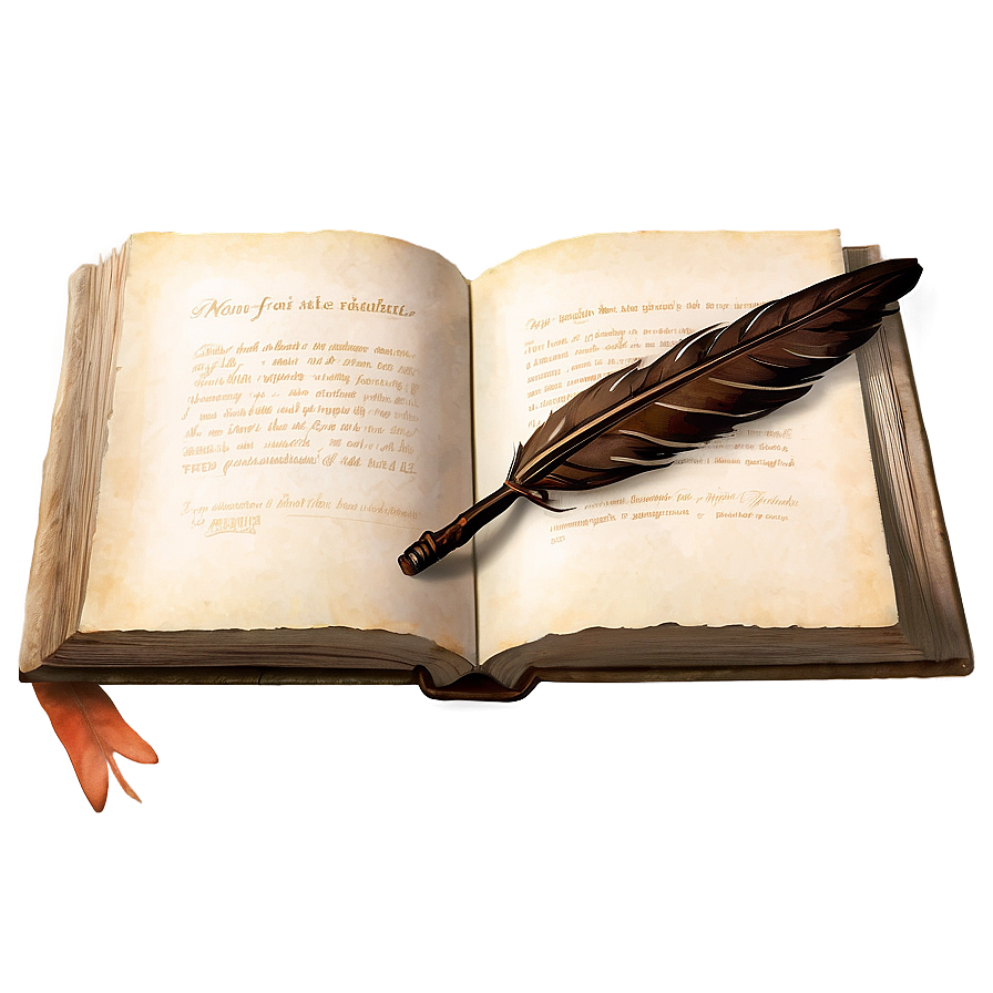 Transparent Book And Quill Png Lqr PNG Image