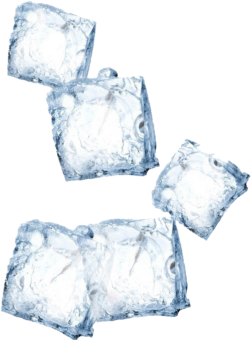 Transparent Ice Cubes Floating PNG Image