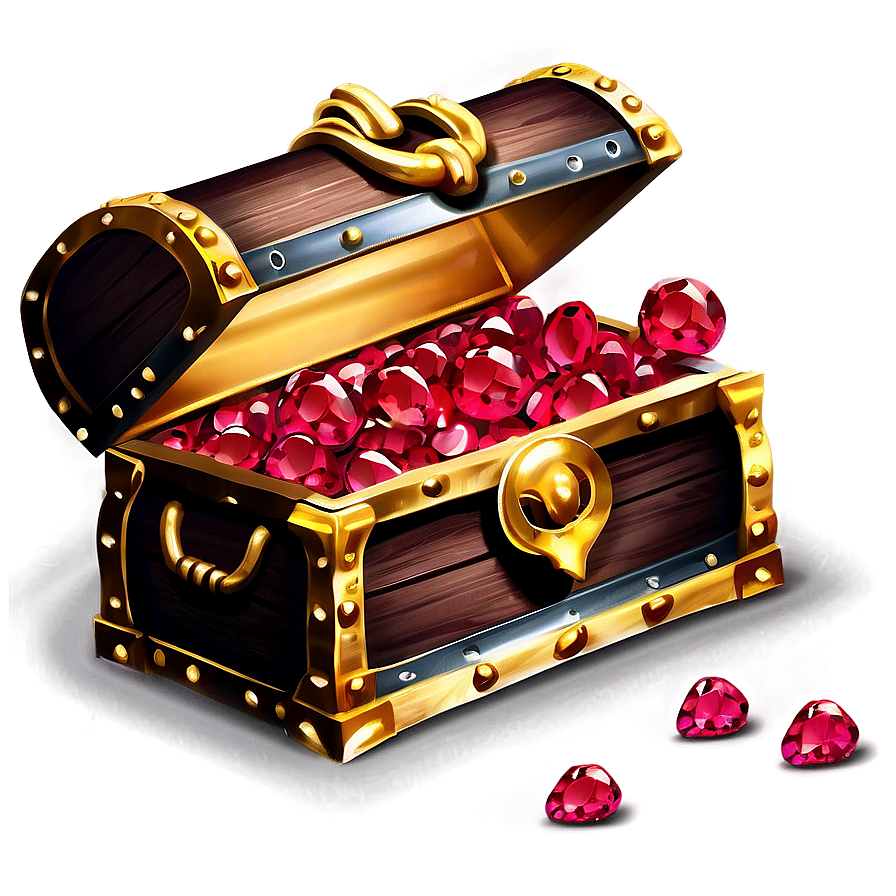 Treasure Chest With Rubies Png Klo PNG Image