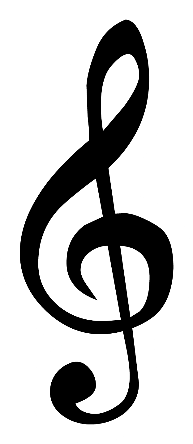 Treble Clef Blackand White PNG Image