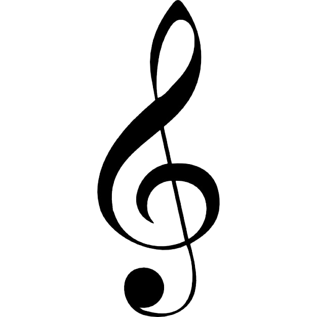 Treble Clef Symbol Black Background PNG Image