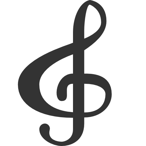 Treble Clef Symbol Black Background PNG Image