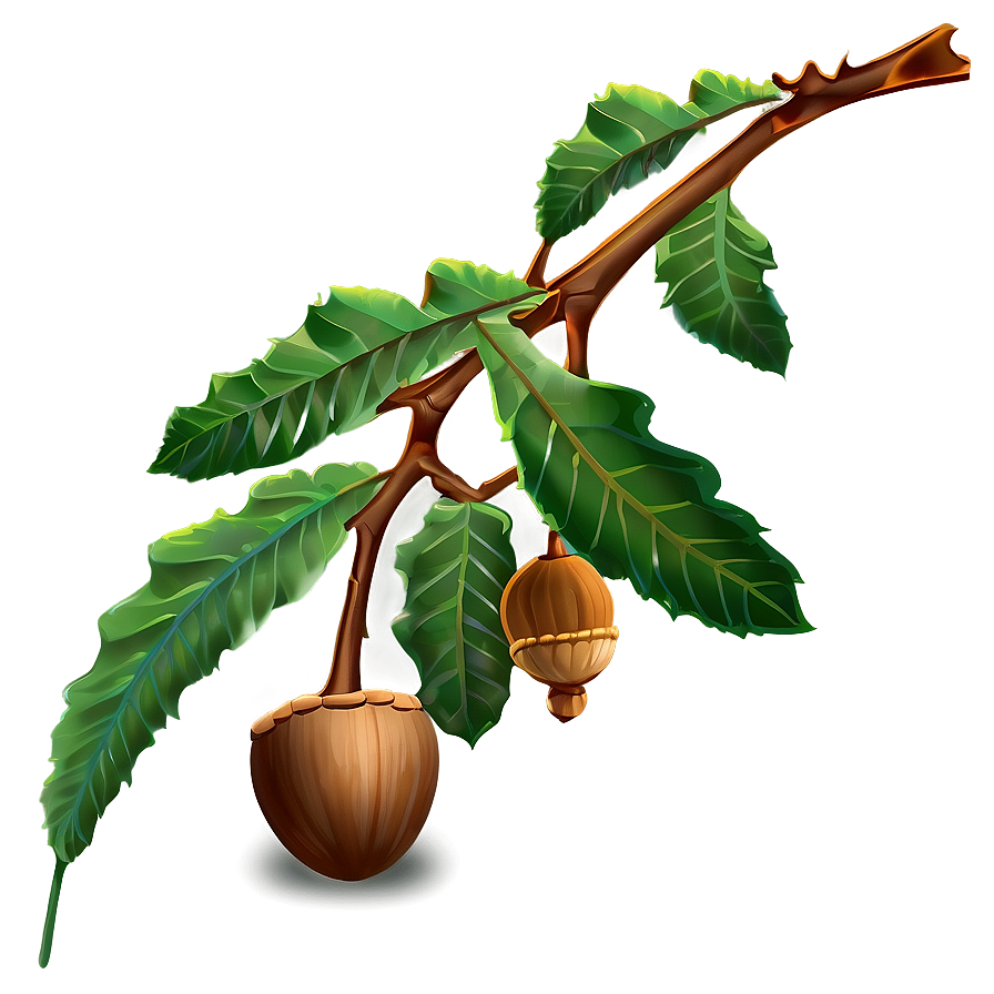 Tree Branch With Acorns Png 05252024 PNG Image