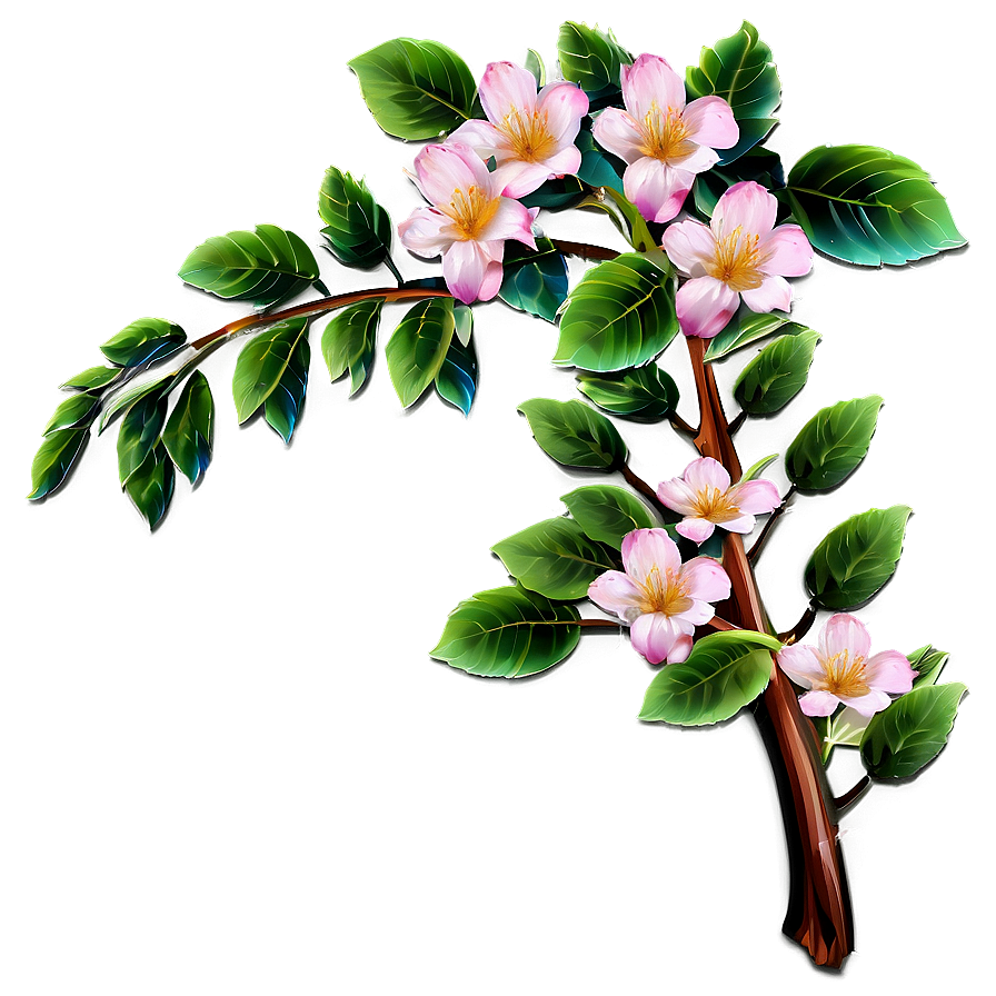 Tree Branch With Flowers Png Aev PNG Image