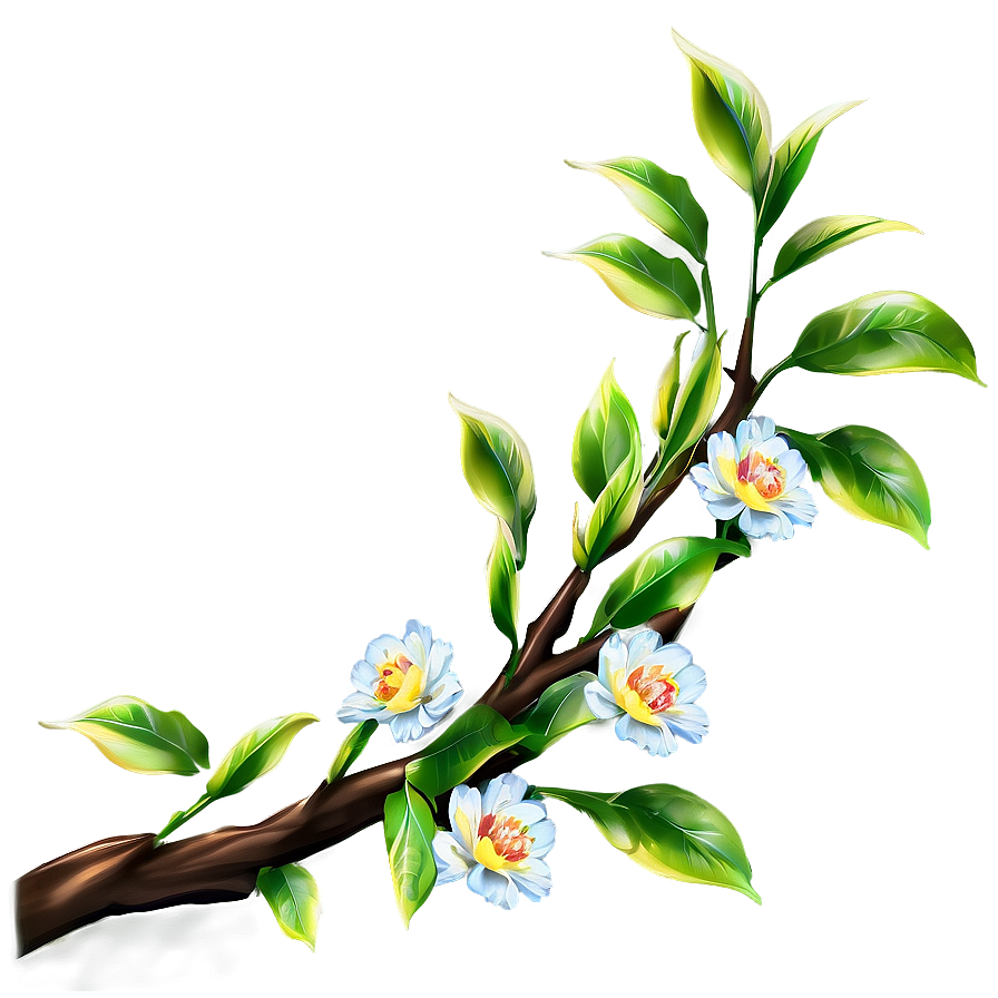 Tree Branch With Flowers Png Fip PNG Image