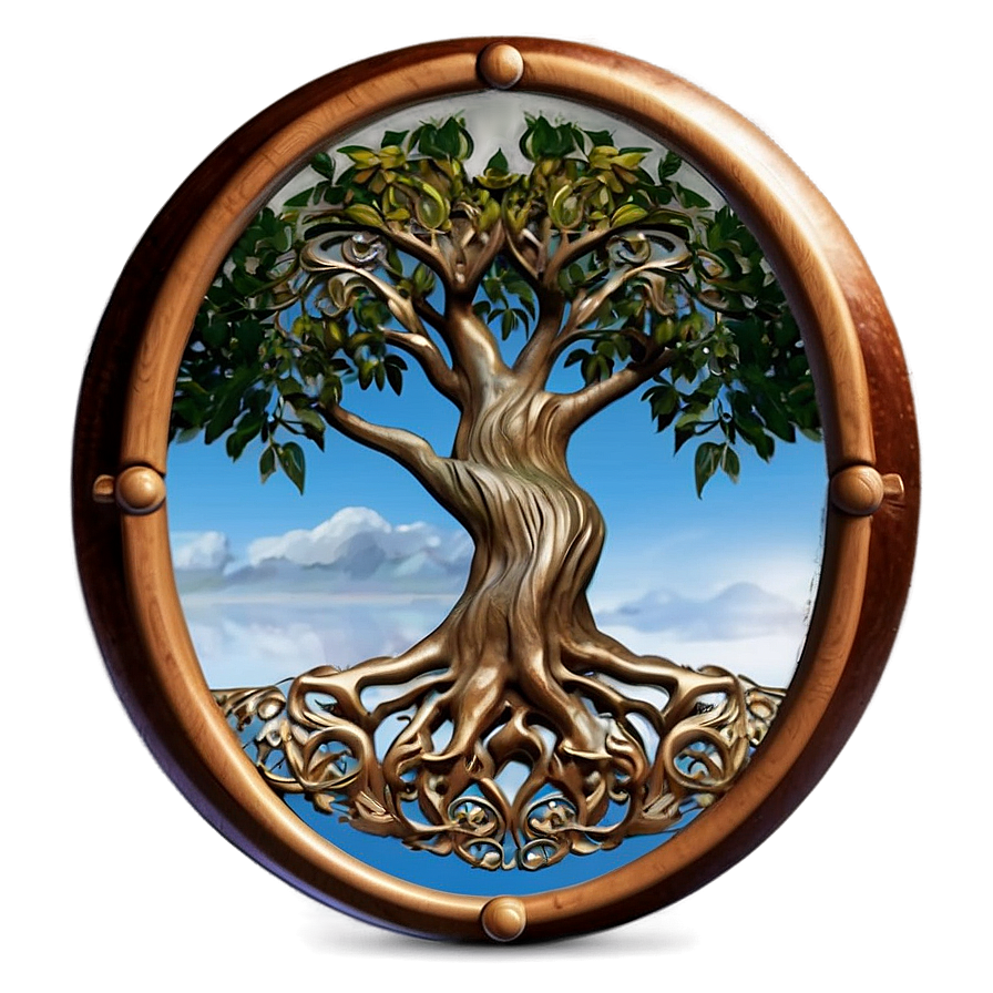 Tree Of Life In Circular Frame Png 39 PNG Image