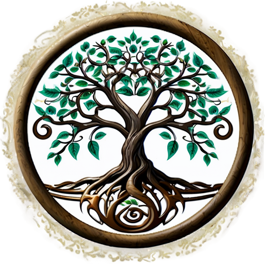 Tree Of Life In Circular Frame Png Jth78 PNG Image