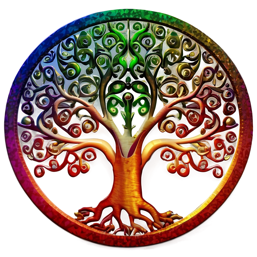 Tree Of Life In Fiery Colors Png Rqu31 PNG Image