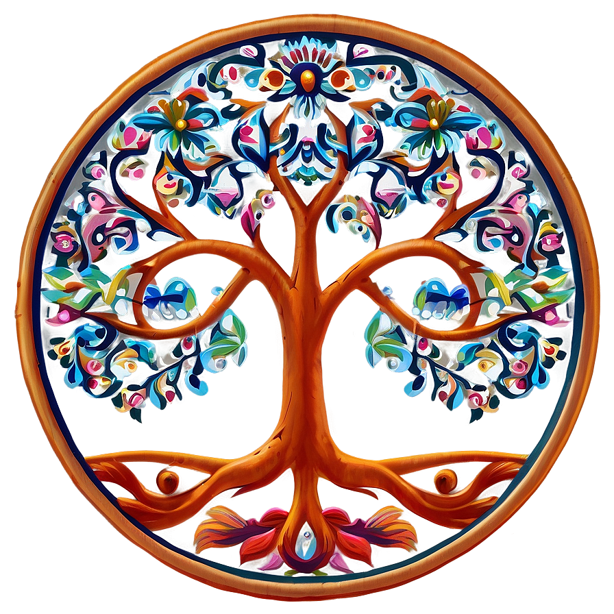 Tree Of Life In Folk Art Style Png Ypv97 PNG Image