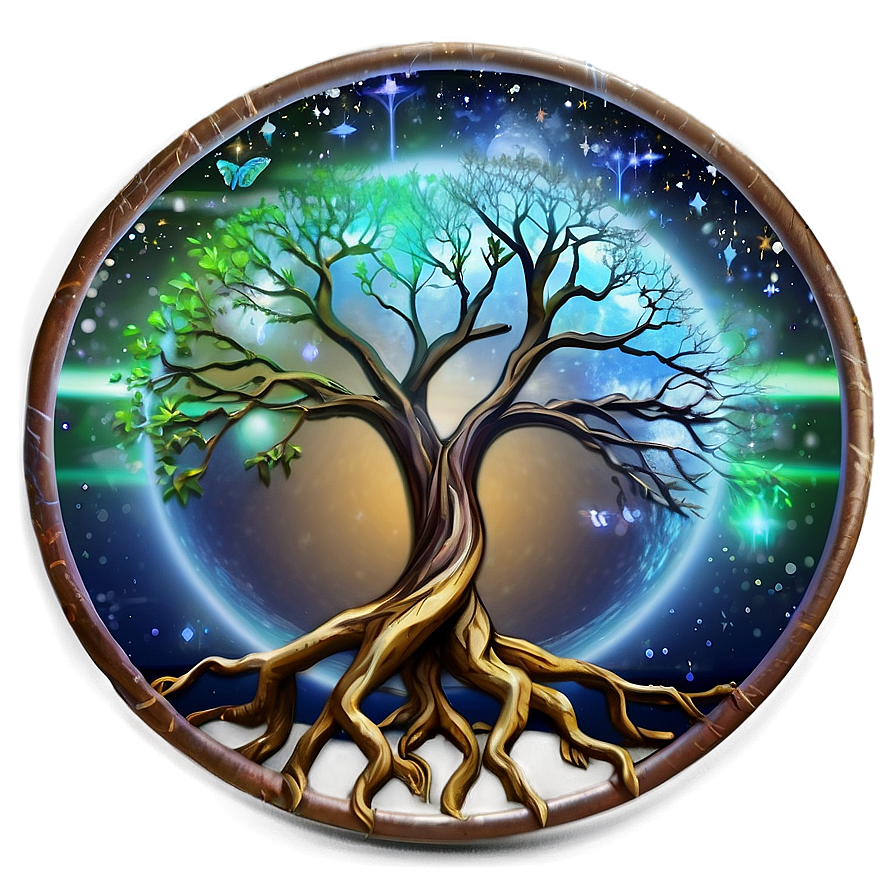 Tree Of Life In Galaxy Theme Png Cid PNG Image