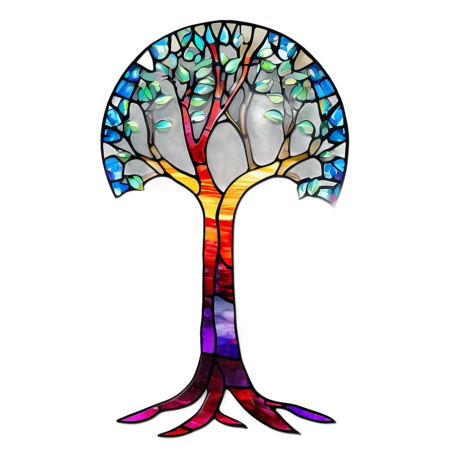 Tree Of Life In Stained Glass Style Png Sqq92 PNG Image