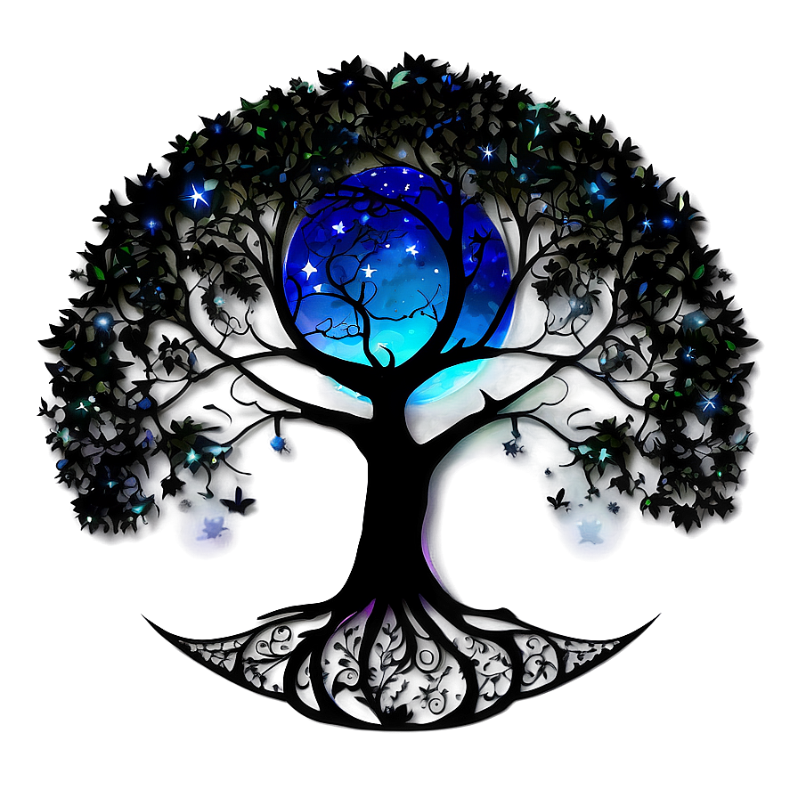 Tree Of Life With Stars And Moon Png 94 PNG Image