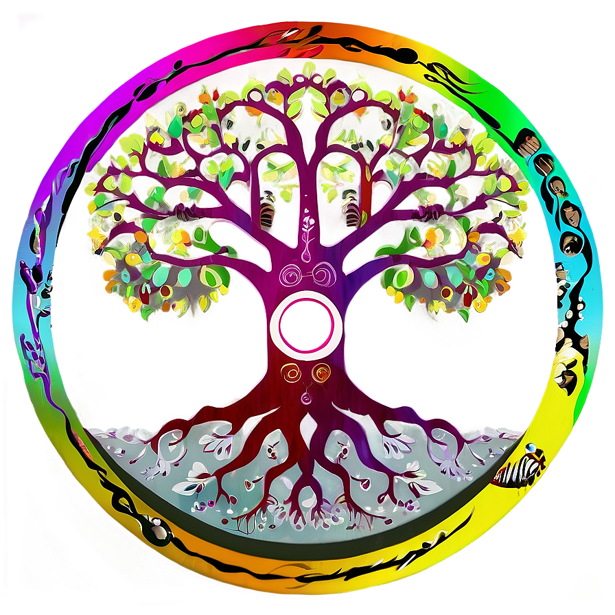 Tree Of Life With Zen Circles Png Utp PNG Image