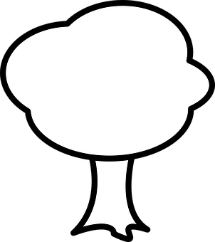 Tree Silhouette Blackand White PNG Image