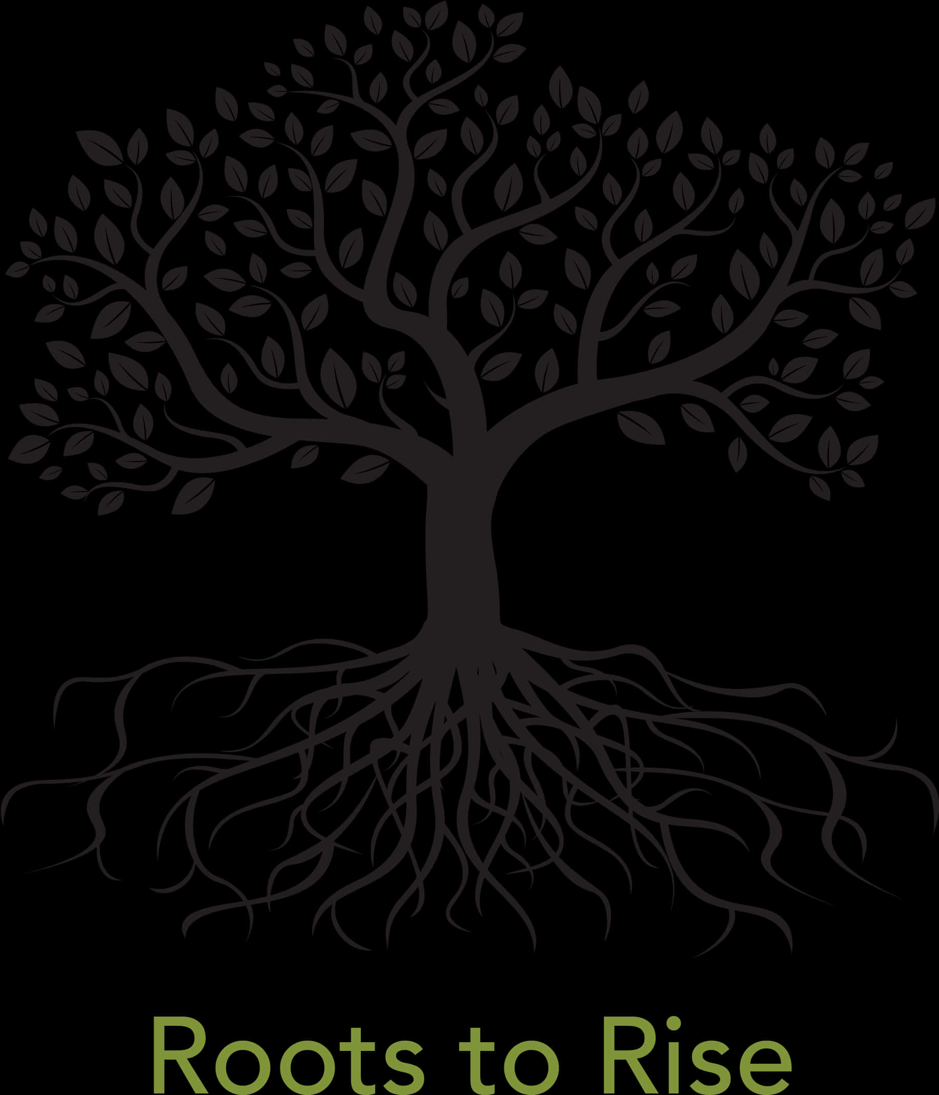 Tree Silhouette Rootsto Rise PNG Image