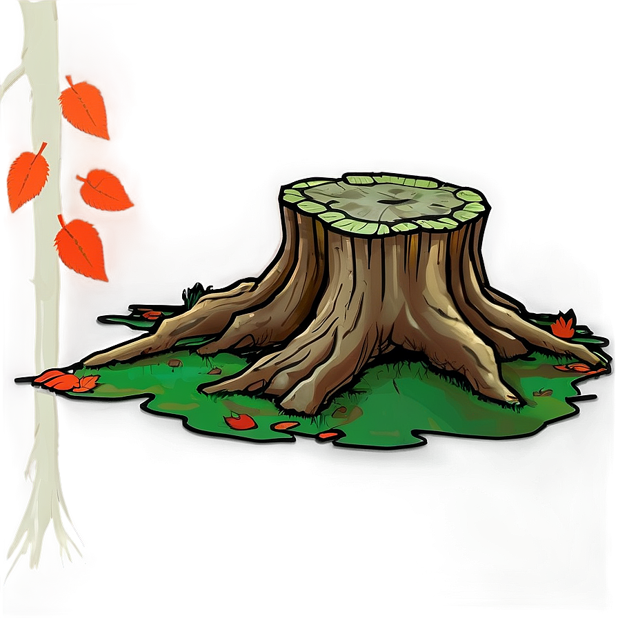 Tree Stump And Leaves Png 93 PNG Image