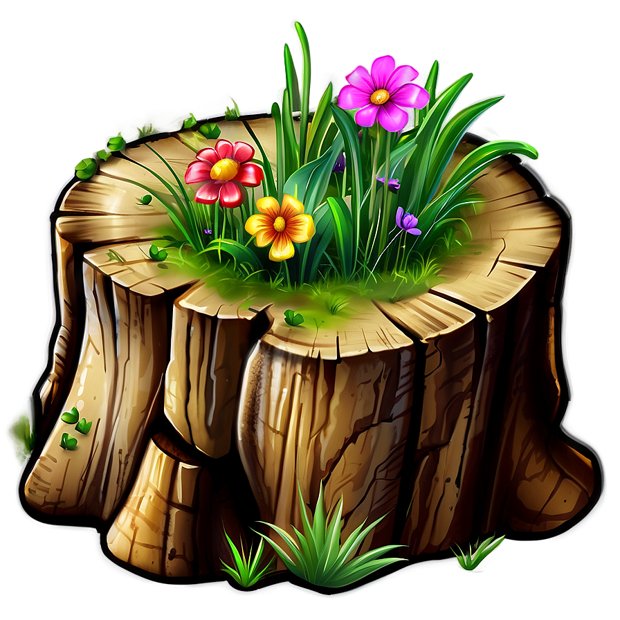 Tree Stump In Meadow Png 06132024 PNG Image