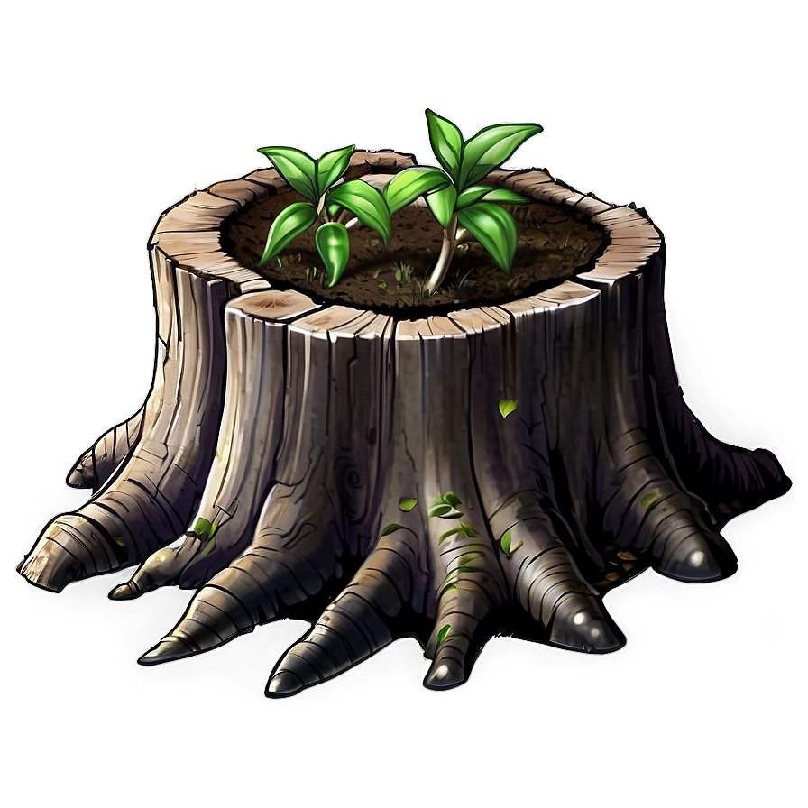 Tree Stump With Saplings Png 06132024 PNG Image