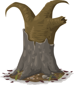 Tree Stumpwith Roots Illustration PNG Image