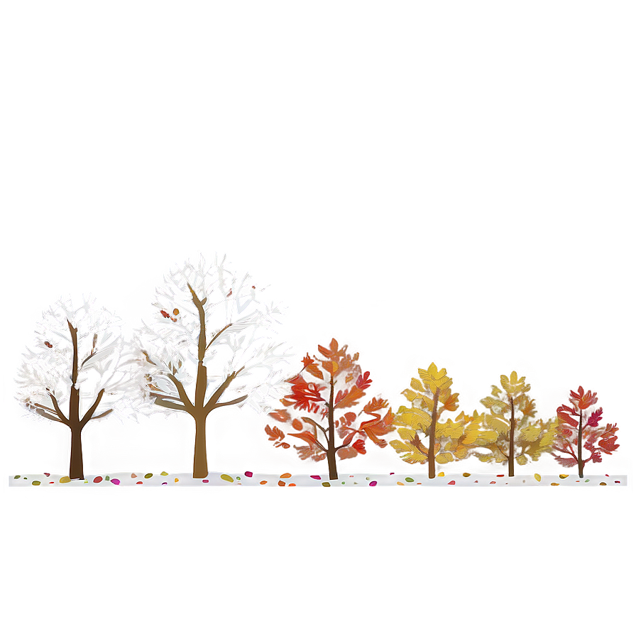 Treeline With Falling Leaves Png 3 PNG Image