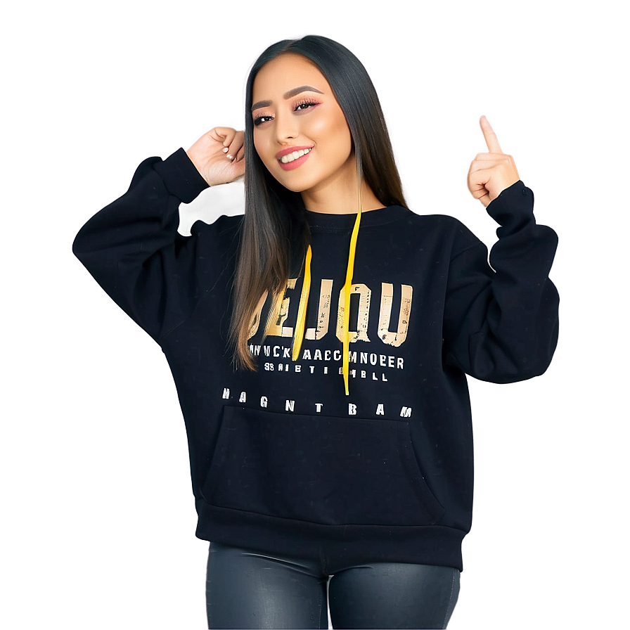 Trendy Black Sweatshirt Street Style Png Heo55 PNG Image