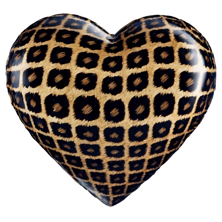 Trendy Leopard Print Heart Png Apw PNG Image