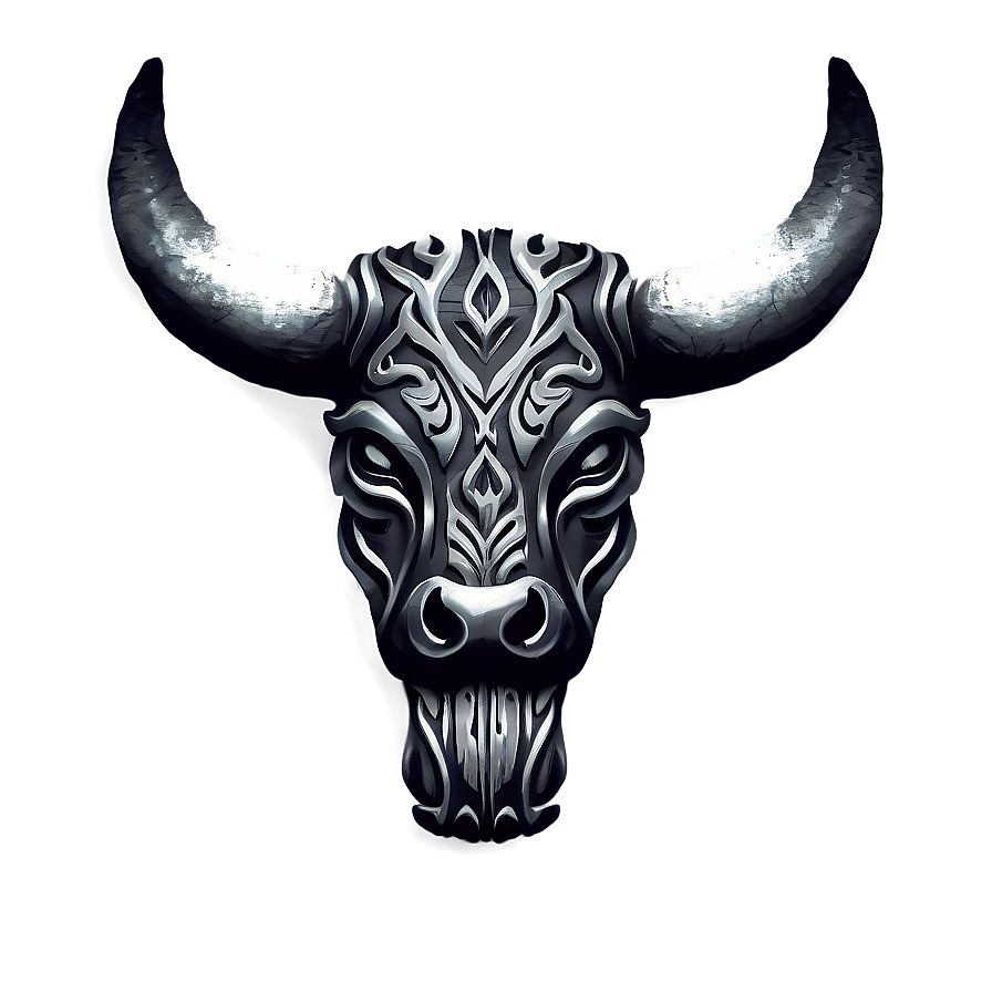 Tribal Bull Head Tattoo Png Tas PNG Image