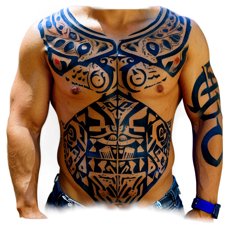 Tribal Chest Tattoo Inspiration Png 06262024 PNG Image