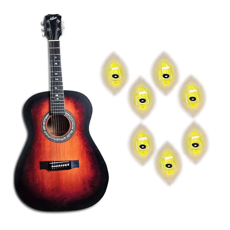 Tribal Design Acoustic Guitar Png 28 PNG Image