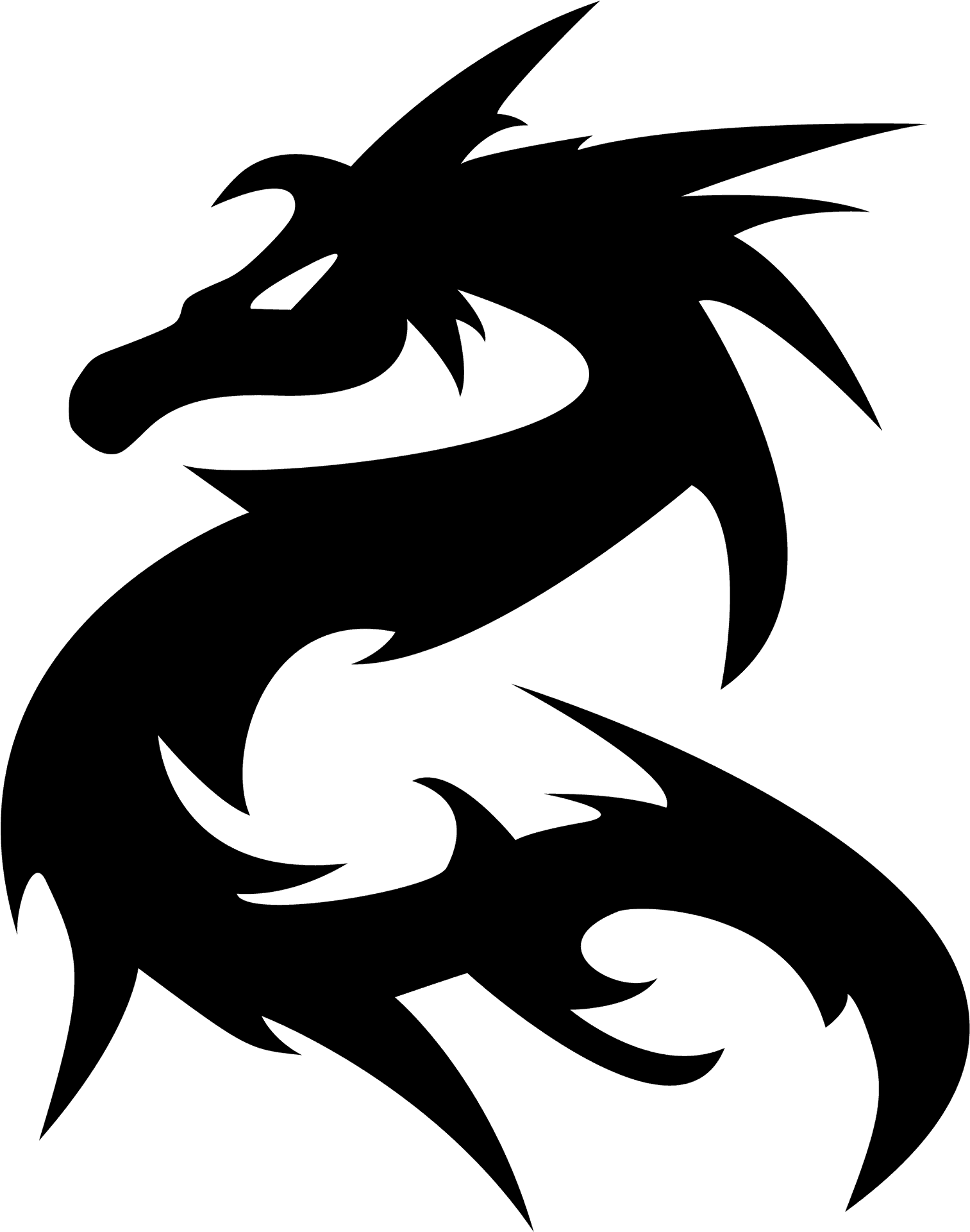 Tribal Dragon Tattoo Design PNG Image