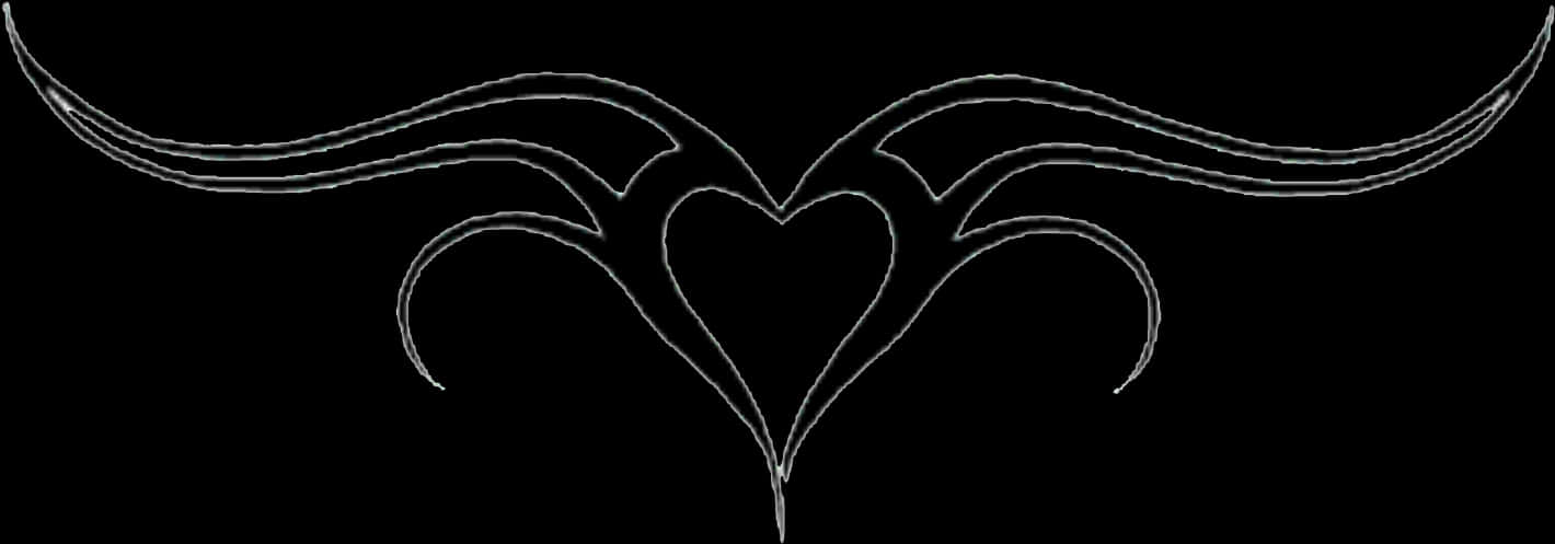 Tribal Heart Tattoo Design PNG Image